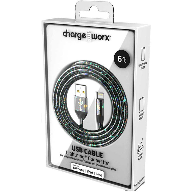 PearlEssence 6 FT Lightning Cable, Black