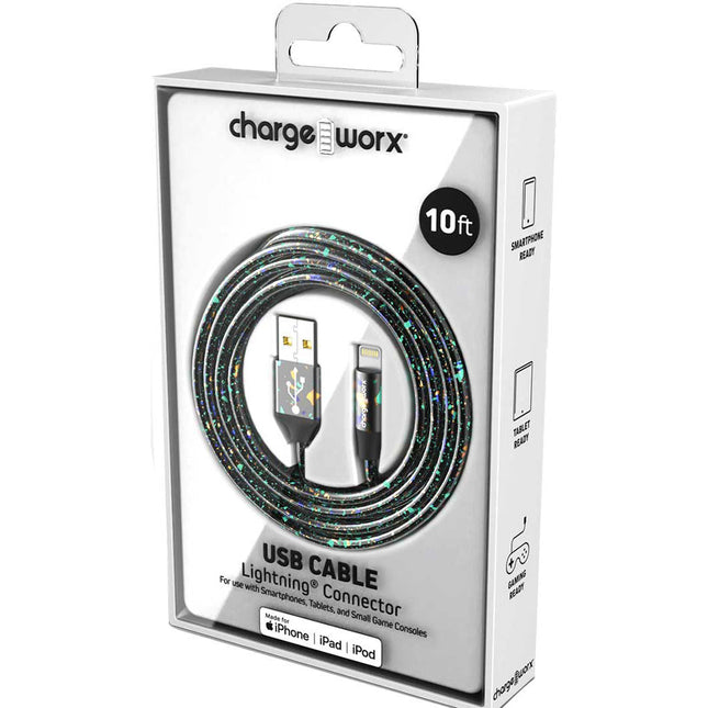 PearlEssence 10 FT Lightning Cable, Black