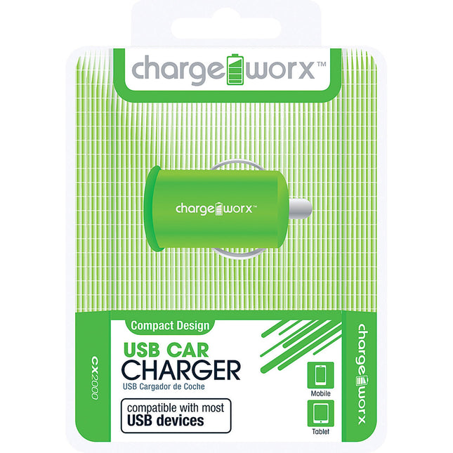 USB Car Charger, Green