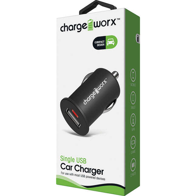 Single USB Car Charger, Black