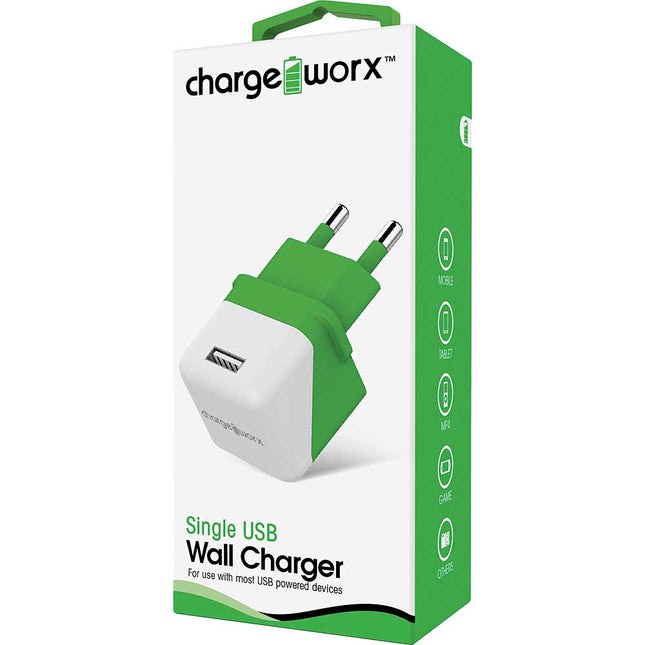 USB Wall Charger, Green