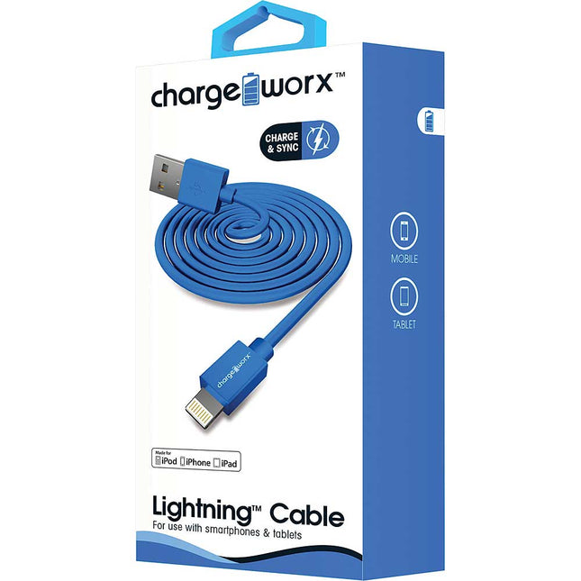 3ft Lightning Sync & Charge Cable, Blue