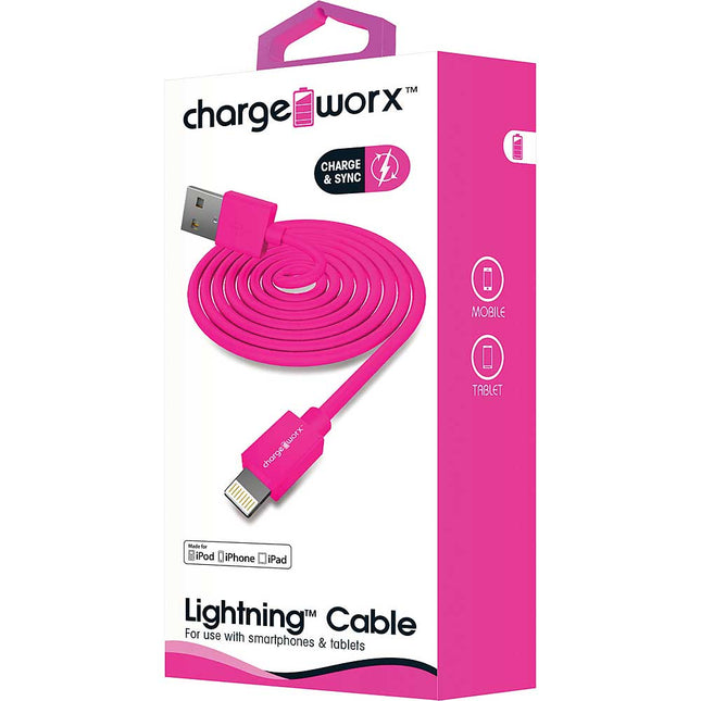 3ft Lightning Sync & Charge Cable, Pink