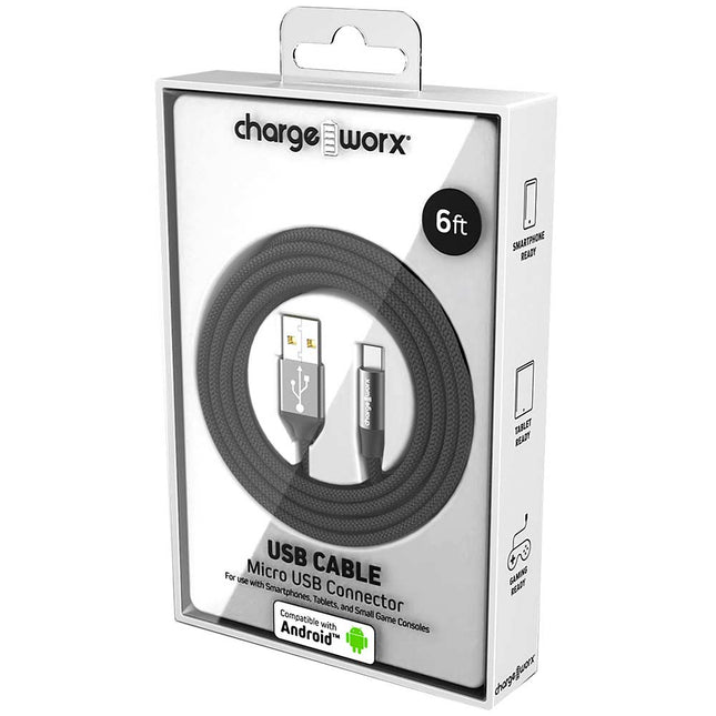 6 FT Micro USB Cable, Black