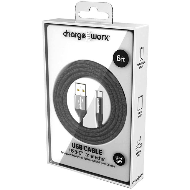 6 FT USB-C Cable, Black