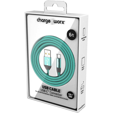 6 FT USB-C Cable, Teal