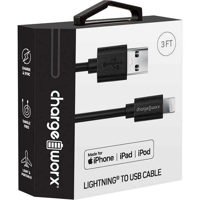 3 FT Lightning® to USB Cable, Black