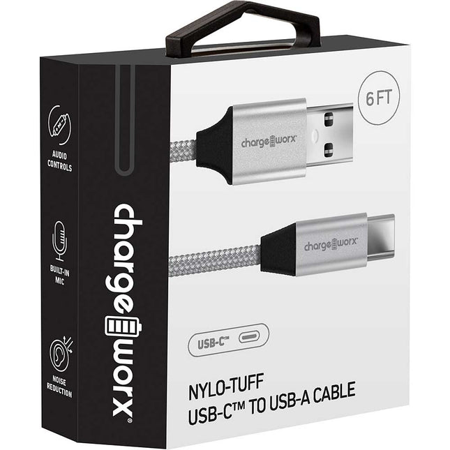 NYLO-TUFF USB-C™ to USB-A Cable, Silver