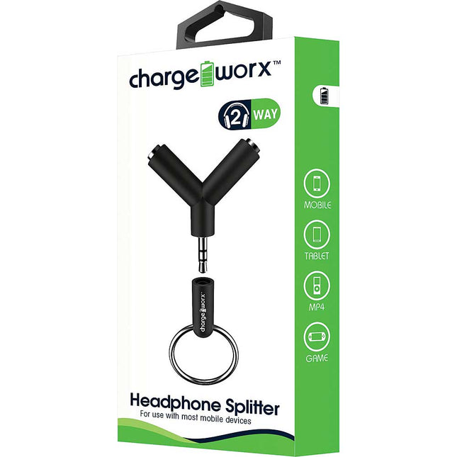 2-Way Headphone Splitter, Black