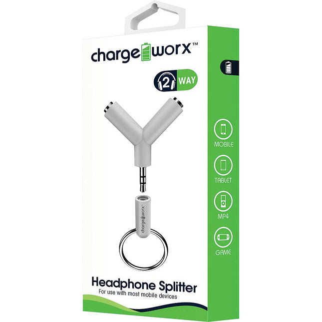 2-Way Headphone Splitter, White