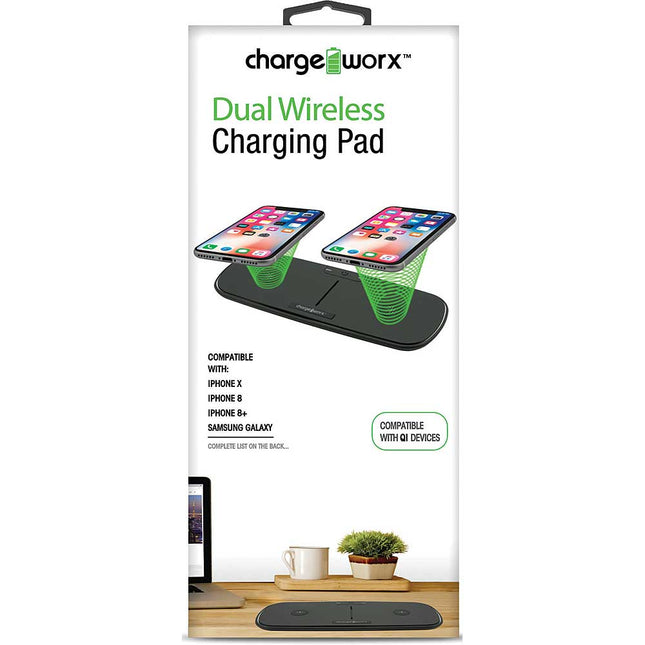 Dual Wireless Charging Desktop Pad, Black