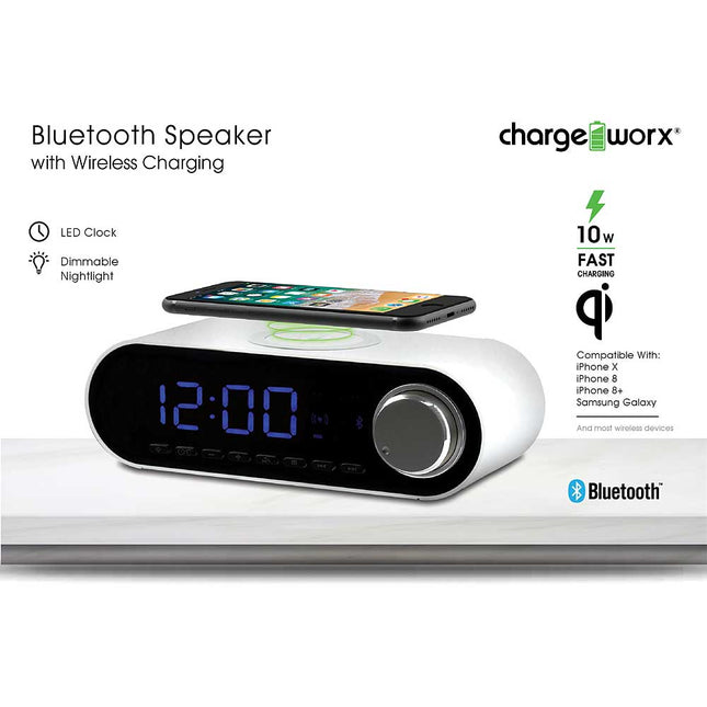 Speaker System with Wireless Charging, White