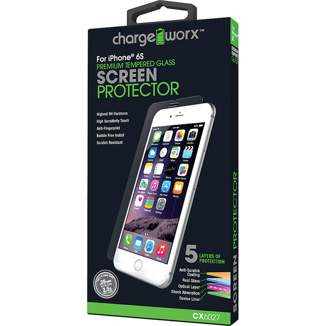 iPhone 6S, Premium Tempered Glass Protector, 1pk