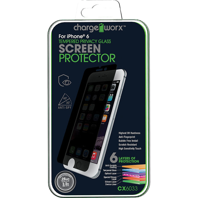 iPhone 6, Privacy Glass Screen Protector, 1 pk