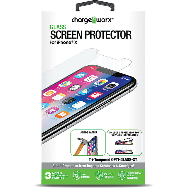 iPhone X, Glass Screen Protector, 1 pk