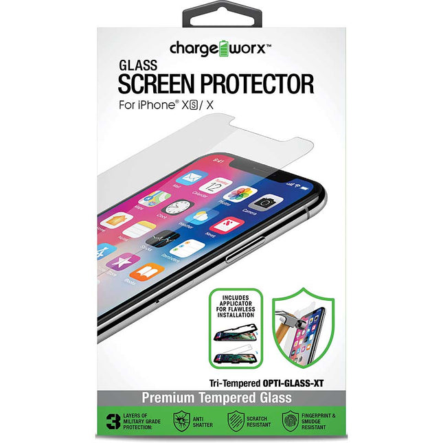 iPhone Xs / X, Glass Screen Protector, 1 pk