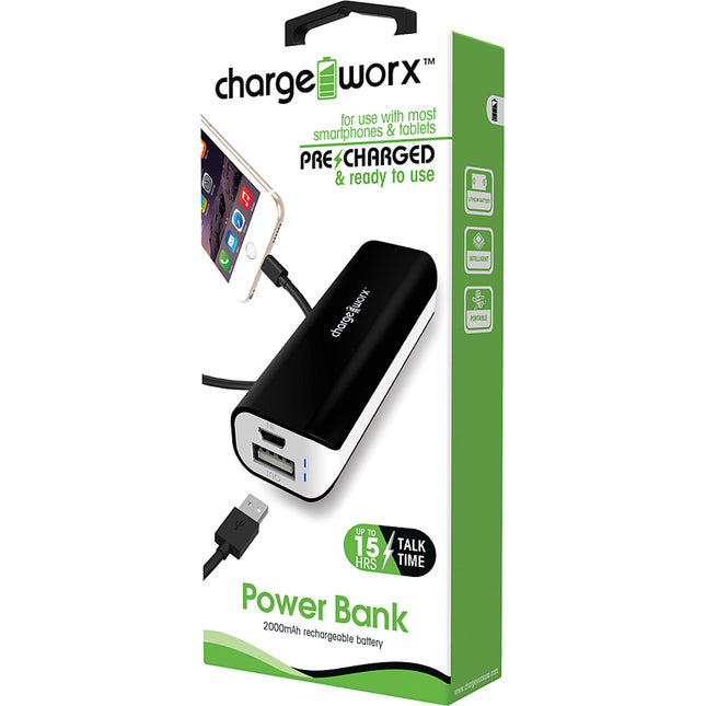 2000mAh Power Bank, Black