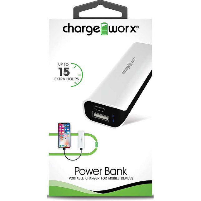 2,000mAh Power Bank, White