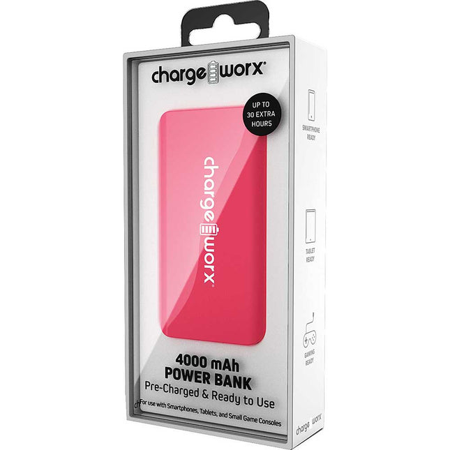 4000 mAh Pre-Charged & Ready to Use Power Bank, Coral