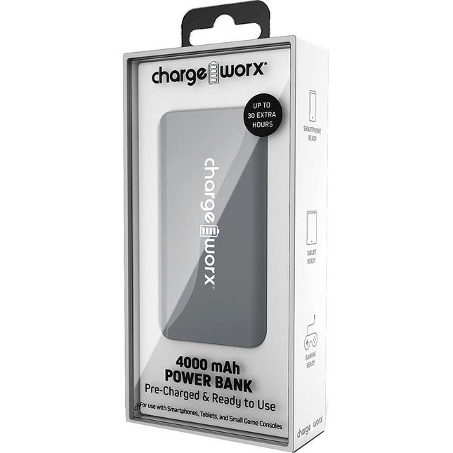 4000 mAh Pre-Charged & Ready to Use Power Bank, Silver