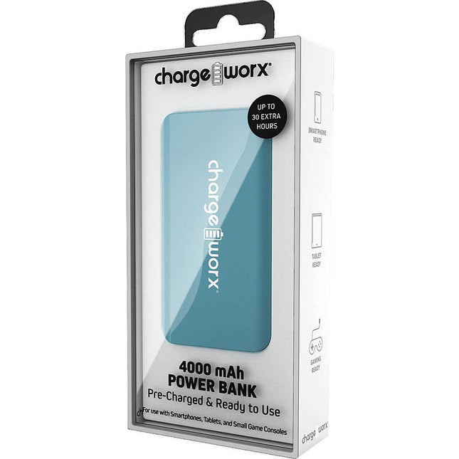 4000 mAh Pre-Charged & Ready to Use Power Bank, Teal