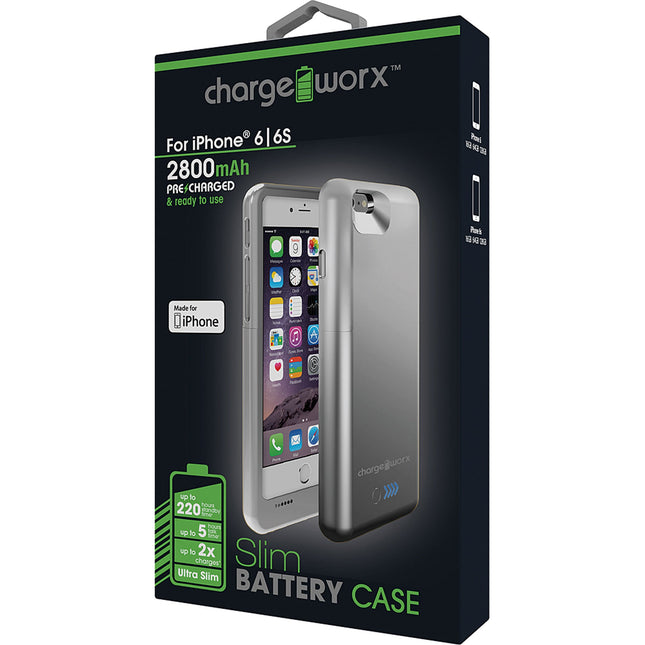 2800 mAh Battery Case for iPhone 6, Silver