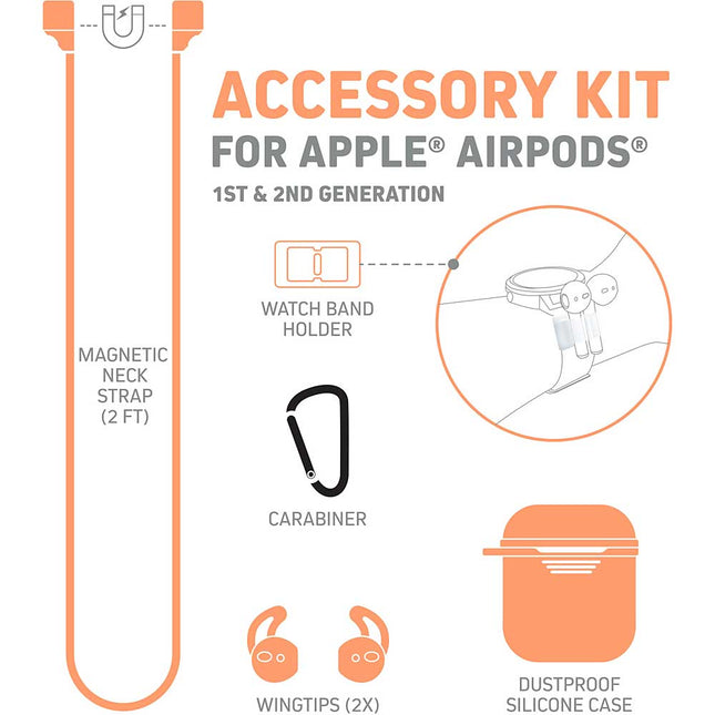 Accessory Kit for Apple® Airpods®, Orange