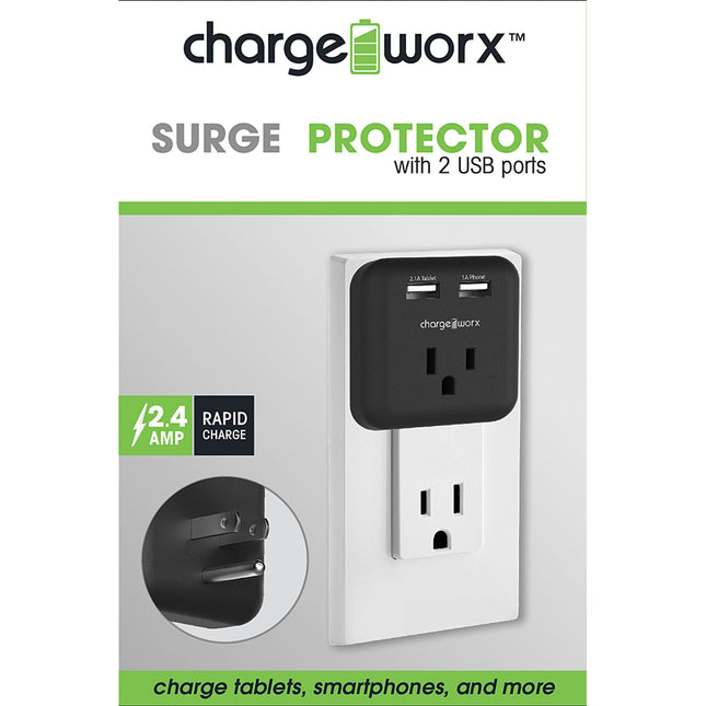 Surge Protector with 2 USB Ports