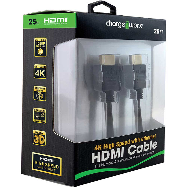 High Speed HDMI Cable w/Ethernet, 25 FT