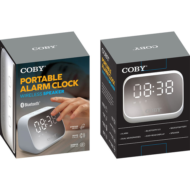 Portable Alarm Clock, White