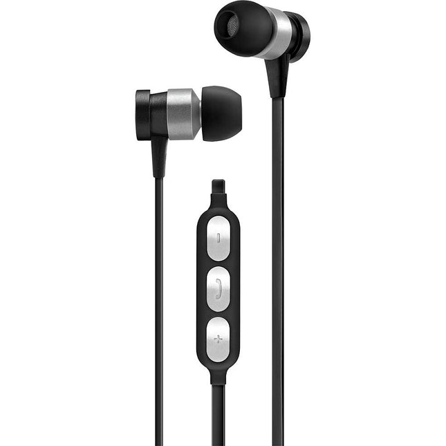 Metal Wireless Earbuds, Black/Silaver