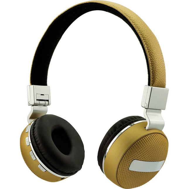 Wireless Folding Stereo Headphones, Gold/Silver