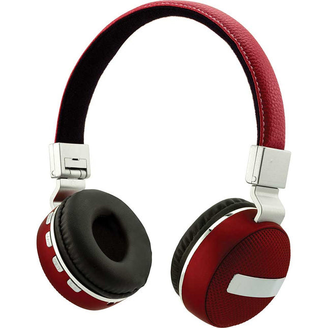 Wireless Folding Stereo Headphones, Red/ilver