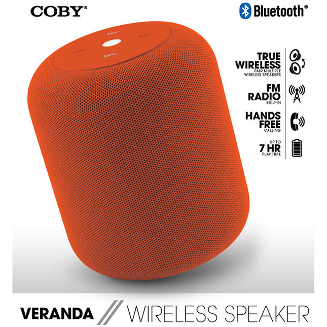 Veranda Wireless Speaker, Orange