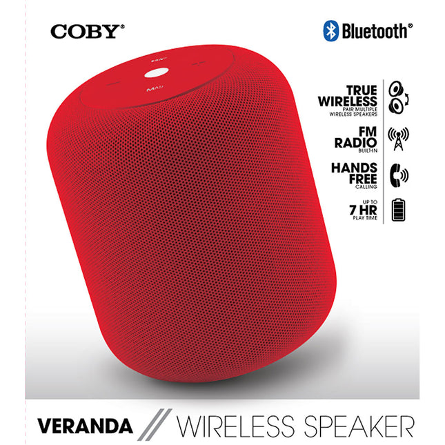 Veranda Wireless Speaker, Red