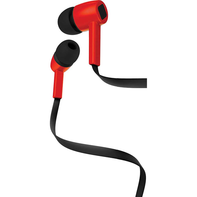 Tangle-Free Stereo Earbuds, Red