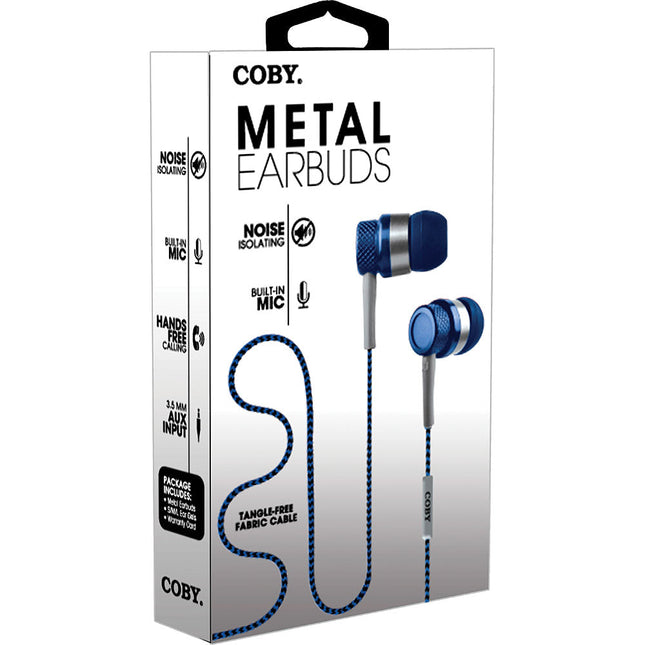 Jammerz Metal Stereo Earbuds, Blue