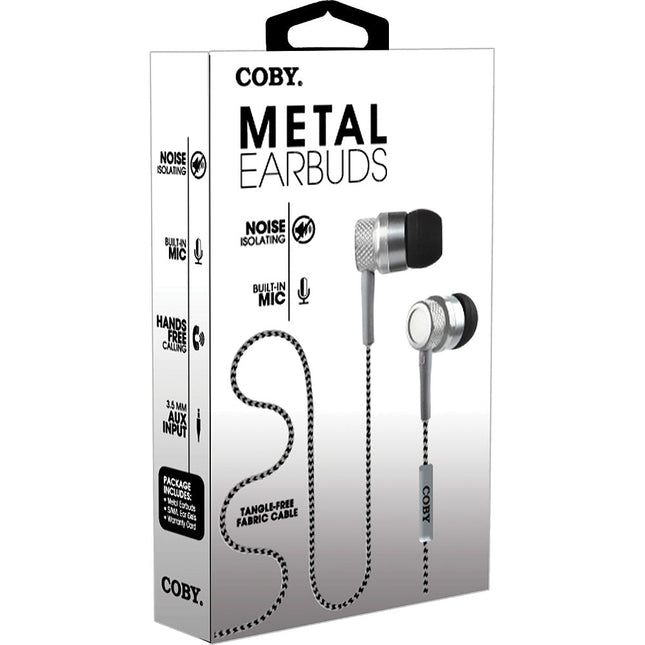 CVE-200-BLK Jammerz Metal Stereo Earbuds, Silver