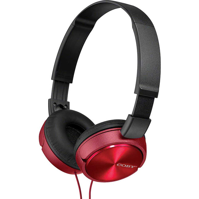 Stereo Headphones w/Mic, Red