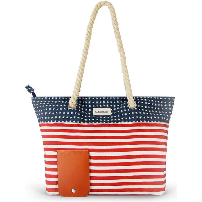 Wine Tote Bag, American Flag