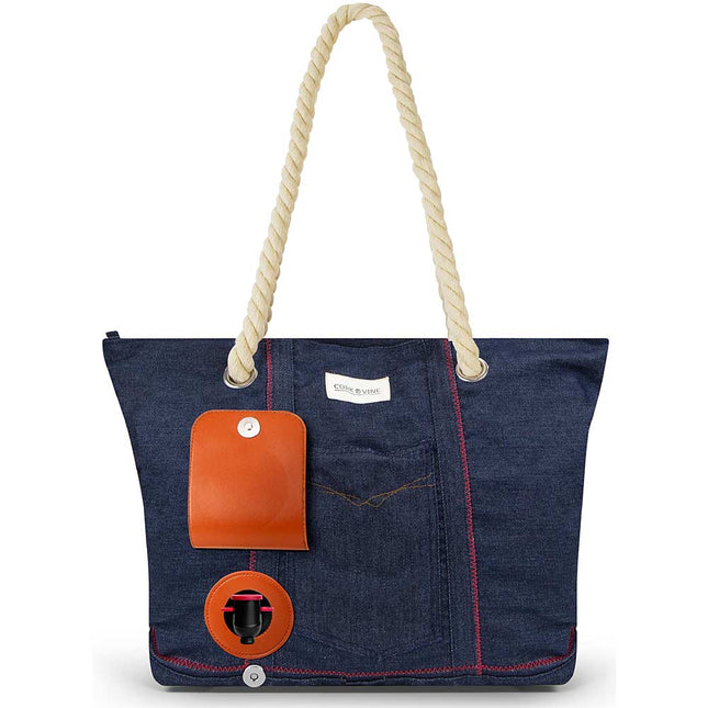 Wine Tote Bag, Denim