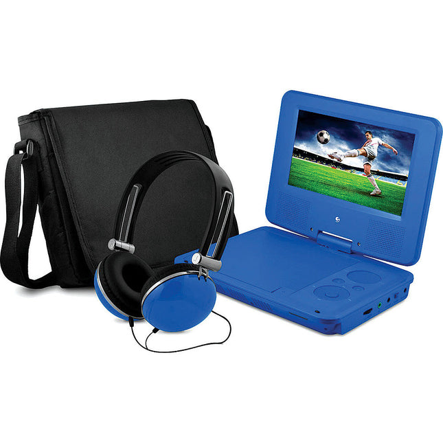 7" Portable DVD Player w/ Matching Headphones and Bag, Blue