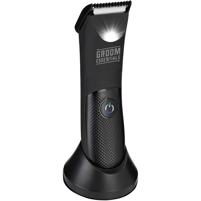 CERAMIC RECHARGEABLE BLADE HAIR TRIMMER W/LED LIGHT AND STAND