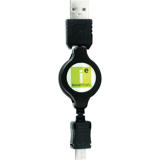 USB 2.0 (Type-A) Male to Micro-USB (Type-B) Male Retractable Cable 3 ft