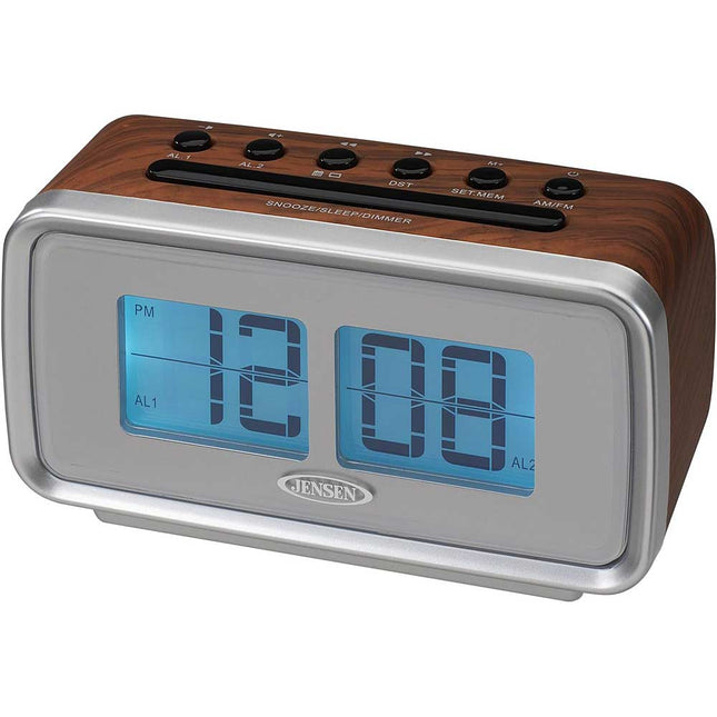 AM/FM Dual Alarm Clock Radio with Digital Retro "Flip" Display