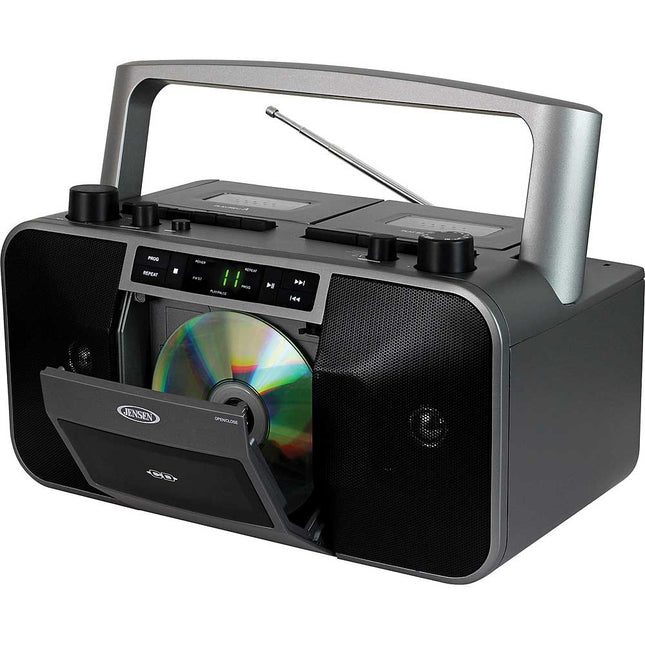 Portable Stereo CD Player Dual Cassette Deck Recorder with AM/FM Radio