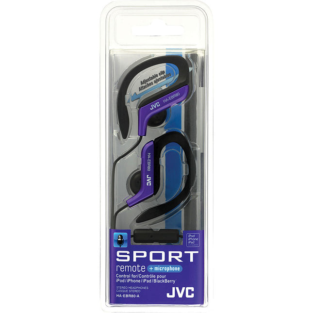 Sports Ear-Clip Headphones with Mic & Remote, Blue