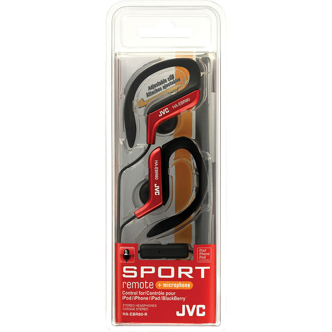 Sports Ear-Clip Headphones with Mic & Remote, Red