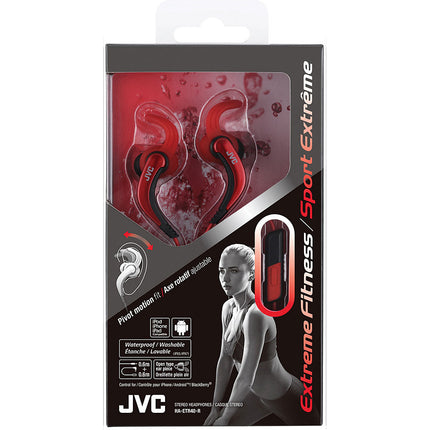Sports Clip Earbuds w/Remote & Mic, Red