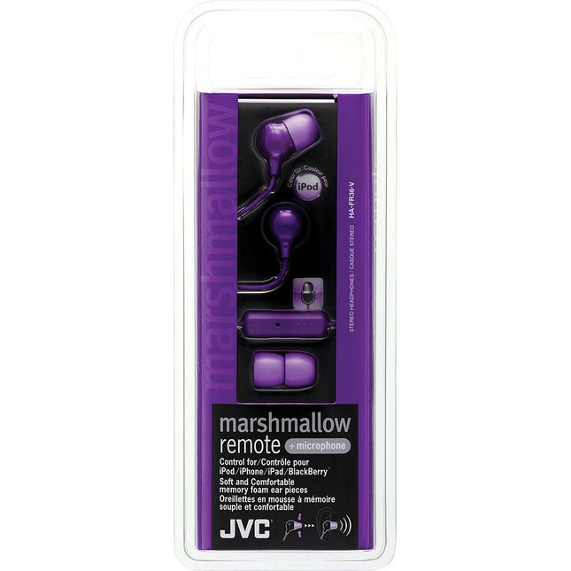 Marshmallow Earbuds with Mic & Remote, Violet